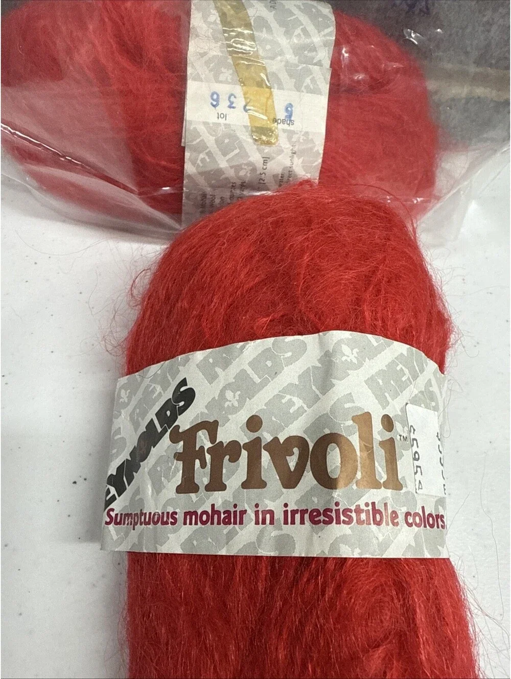 Reynolds Frivoli Shade 6 Red Mohair/Wool/Nylon 2 Skein Lot